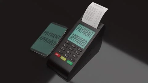 Credit Card Terminals 3d rendering image. Stock Illustration