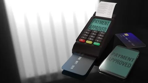 Credit Card Terminals 3d rendering image. Stock Illustration