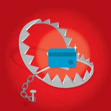 Credit Card In A Trap Stock Illustration