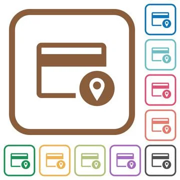 Credit card usage tracking simple icons Illustrazione stock