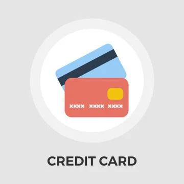 Credit Card Vector Flat Icon Stock Illustration