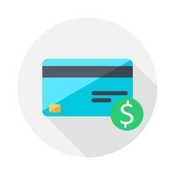 Credit card, Vector, Flat icon Stock Illustration