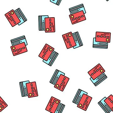 Credit card vector seamless pattern Stock Illustration