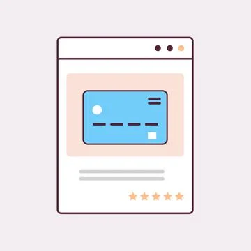 Credit card in web browser window e-commerce smart purchasing online shopping Ilustración de archivo