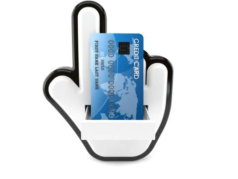 Credit card with web cursor Stock Illustration
