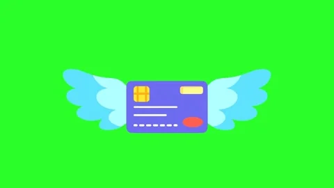 Credit Card with Wings Symbolizing Quick Transactions and Online Payments 库存影片 320024213