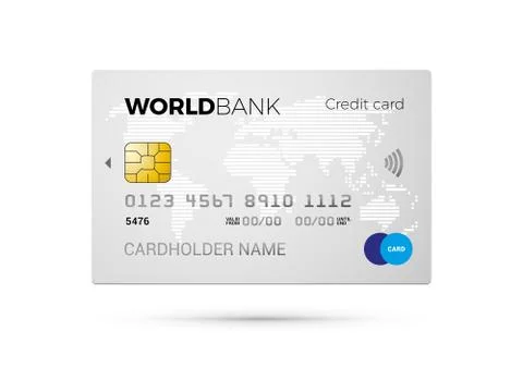 Credit card with world map Stock Illustration