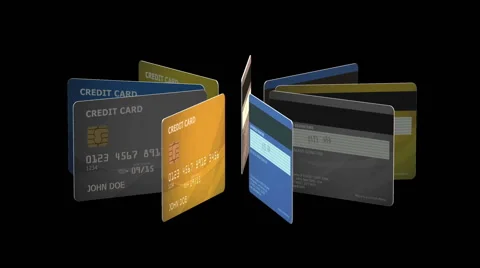 Credit Cards Animation Stock Footage 43965481