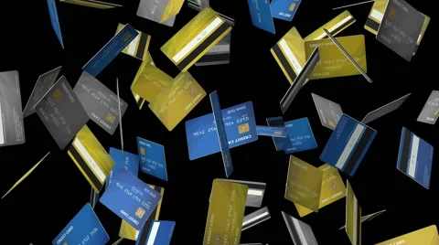 Credit Cards Animation Stock Footage 43965594