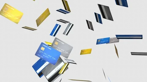 Credit cards are endlessly going downhill. Stock Footage 298119002
