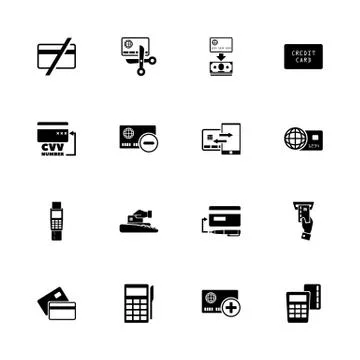 Credit Cards - Flat Vector Icons Illustrazione stock