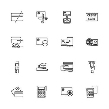 Credit Cards - Flat Vector Icons Stock Illustration