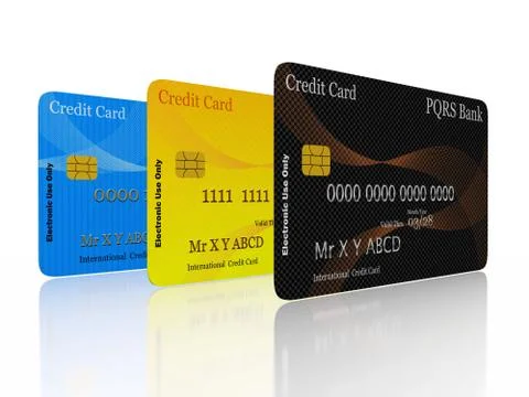 Credit Cards in a Row Stock Illustration