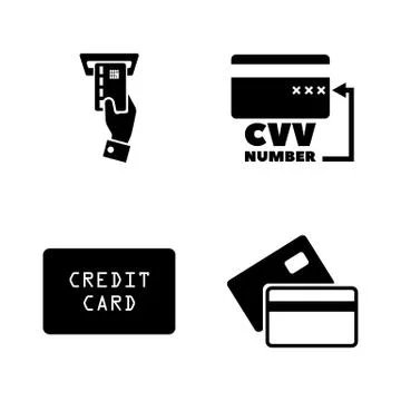 Credit Cards. Simple Related Vector Icons Stock Illustration