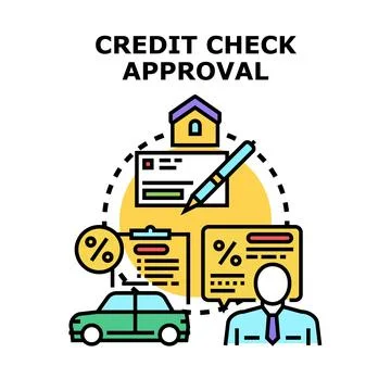 Credit check approval process for a loan Illustrazione stock