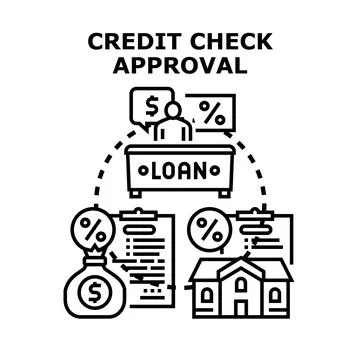Credit check approval process vector concept applying loan Stock Illustration