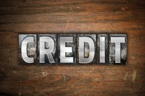 Credit Concept Metal Letterpress Type Illustrazione stock