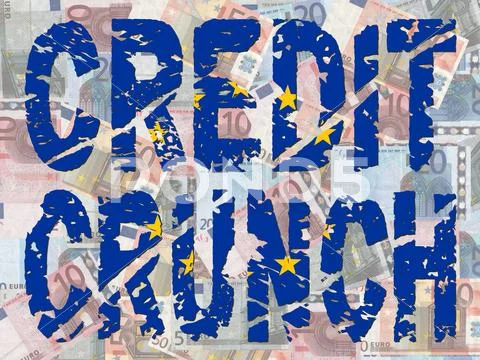 Credit crunch with eu flag Stock Illustration
