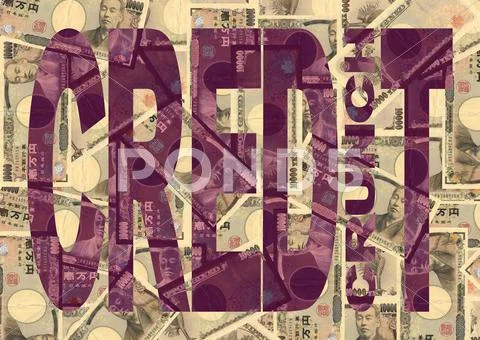 Credit crunch with yen Stock Illustration