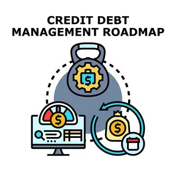 Credit debt management roadmap process planning Stock Illustration