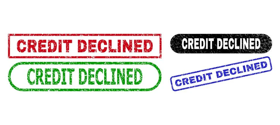 CREDIT DECLINED Rectangle Watermarks Using Grunged Style Stock Illustration