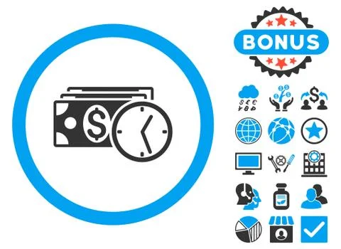 Credit Flat Vector Icon with Bonus Stock Illustration