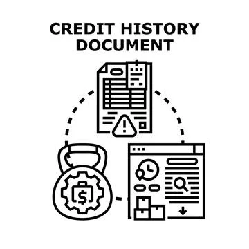 Credit history document concept outlining financial data Stock Illustration