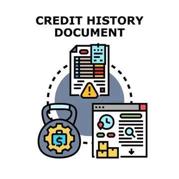 Credit history document concept outlining financial data Stock Illustration