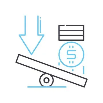 Credit leverage line icon, outline symbol, vector illustration, concept sign Stock Illustration