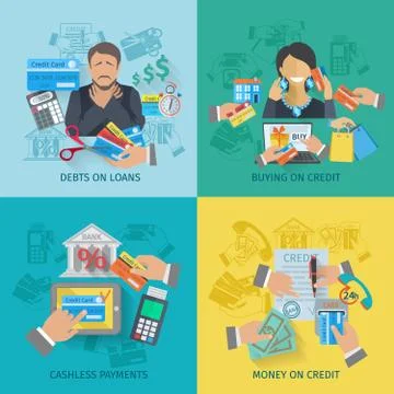 Credit Life Flat 库存插图