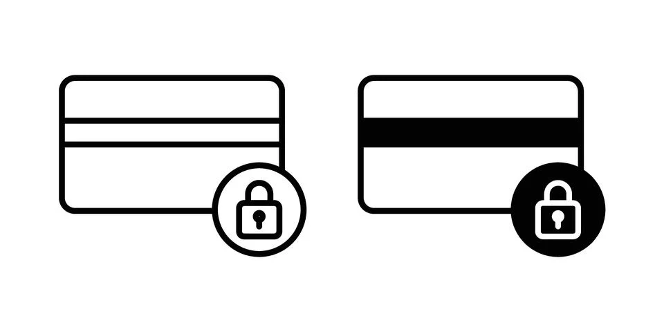 Credit limit icon linear versions pack on white background Stock-Illustration