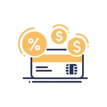 Credit - modern vector line design icon. Stock Illustration
