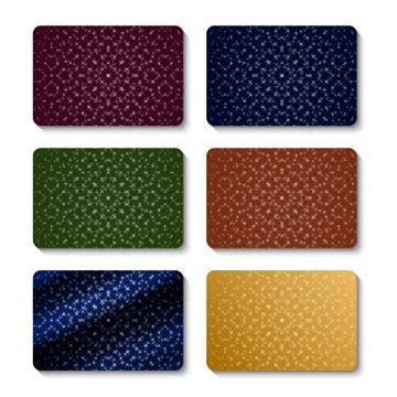 Credit or gift card set template design. Vector abstract pattern. Stock Illustration