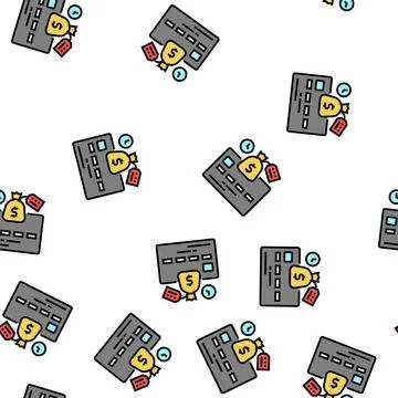 Credit purchase card vector seamless pattern Stock Illustration