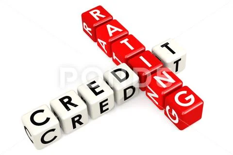 Credit rating buzzword in red and white Stock Photos