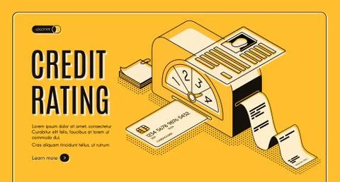 Credit rating scoring isometric vector website 스톡 일러스트