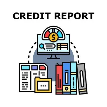 Credit report and financial documentation concept Stock Illustration
