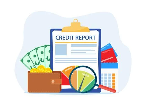Credit report document concept. Stock Illustration