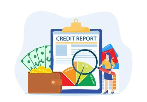 Credit report document concept. Stock Illustration