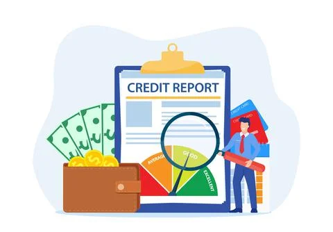 Credit report document concept. Stock Illustration