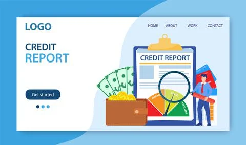 Credit report document concept. Illustrazione stock