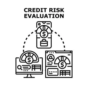 Credit risk evaluation financial data assessment application Illustrazione stock