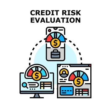 Credit risk evaluation financial data assessment application Illustrazione stock