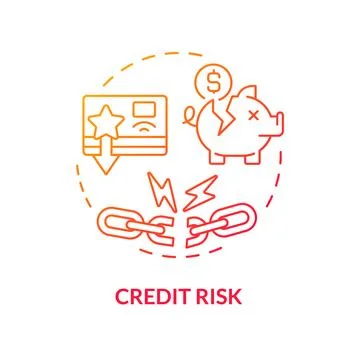 Credit risk red gradient concept icon Stockillustratie