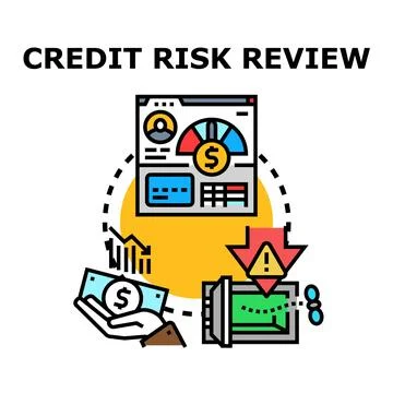 Credit risk reviewing process and financial danger concept Stock Illustration