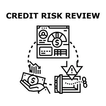 Credit risk reviewing process and financial danger concept 스톡 일러스트