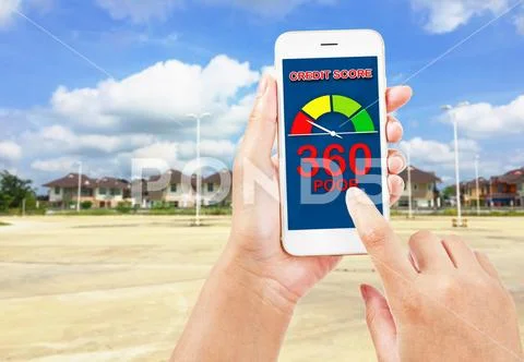 Credit score for buy real estate. Stock Photos