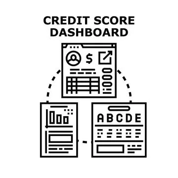 Credit score dashboard analyzing financial data Stock Illustration