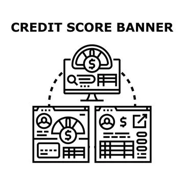 Credit score evaluation managing personal finance through online data 스톡 일러스트