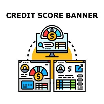 Credit score evaluation managing personal finance through online data Stockillustratie